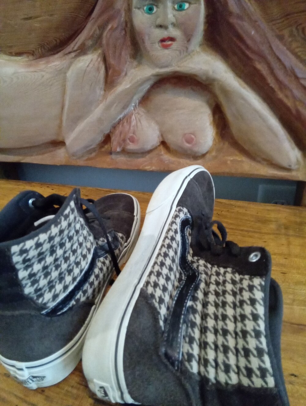 Vans Filmore Hi Platform Sneakers Women Sz 10 Plaid Mix/Brown Suede/Houndstooth - Picture 8 of 13